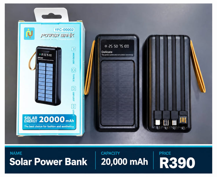 Solar Power Bank, 20 000 mAh