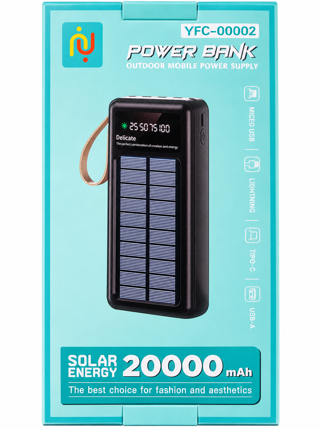 Solar Power Bank, 20 000 mAh