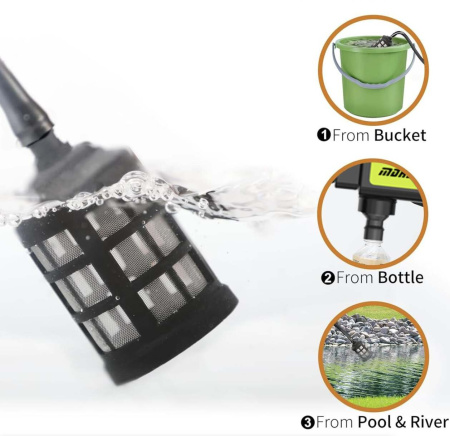 Power Washer water intake filter - draws from bucket, bottle, pool or river