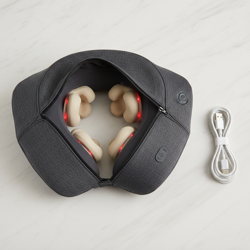 Massage Pillow Detail Flat Lay