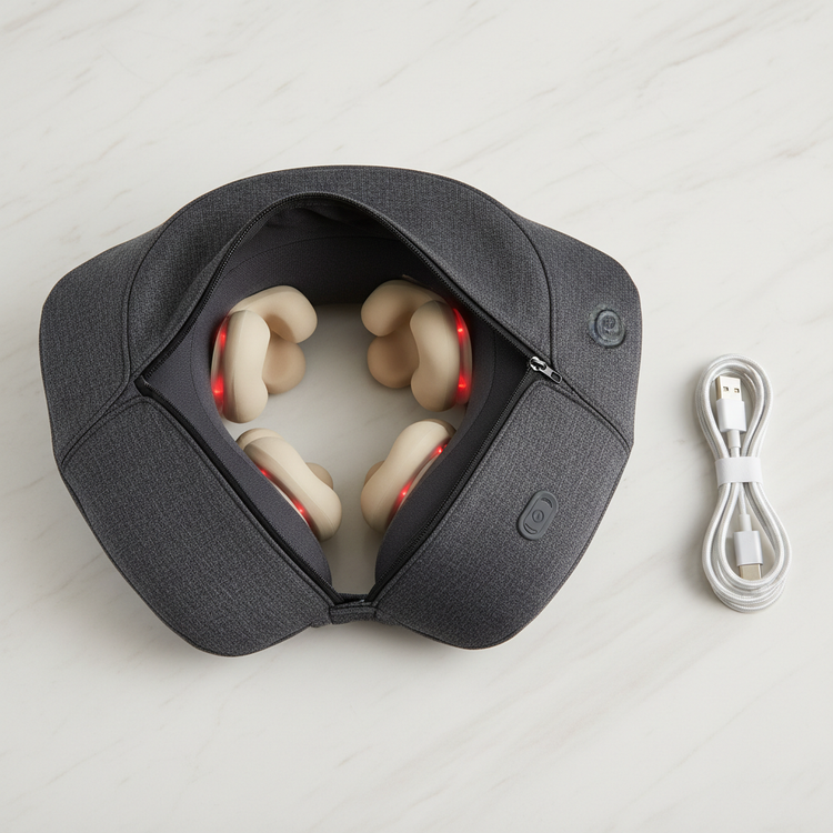 Massage Pillow Detail Flat Lay