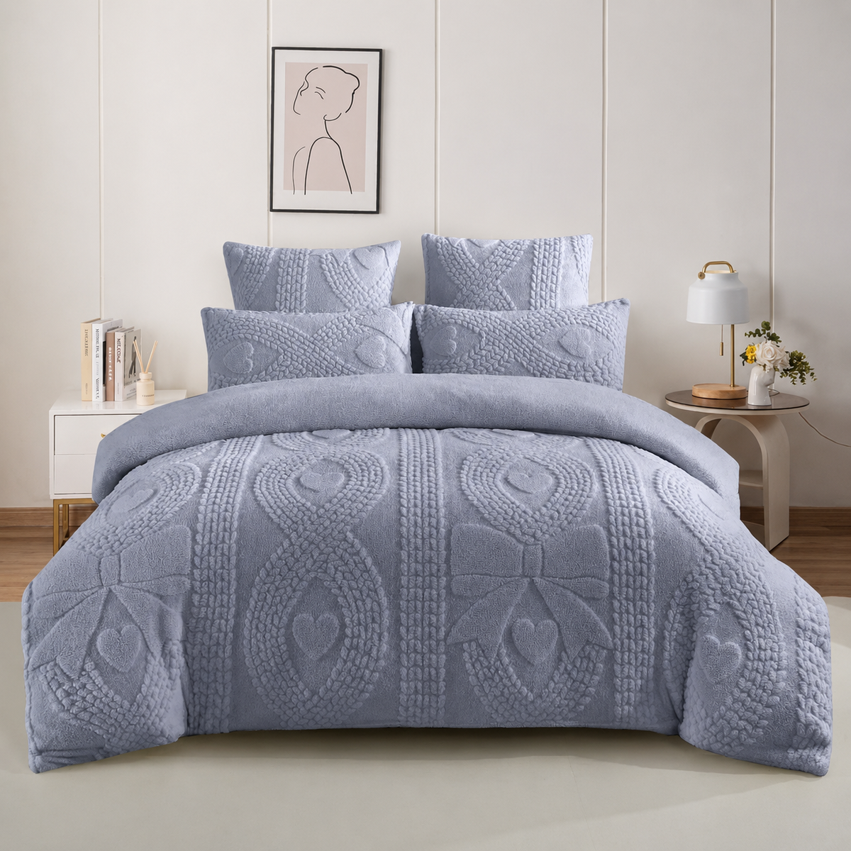 5pcs Super King Quilted Bedspread Set
