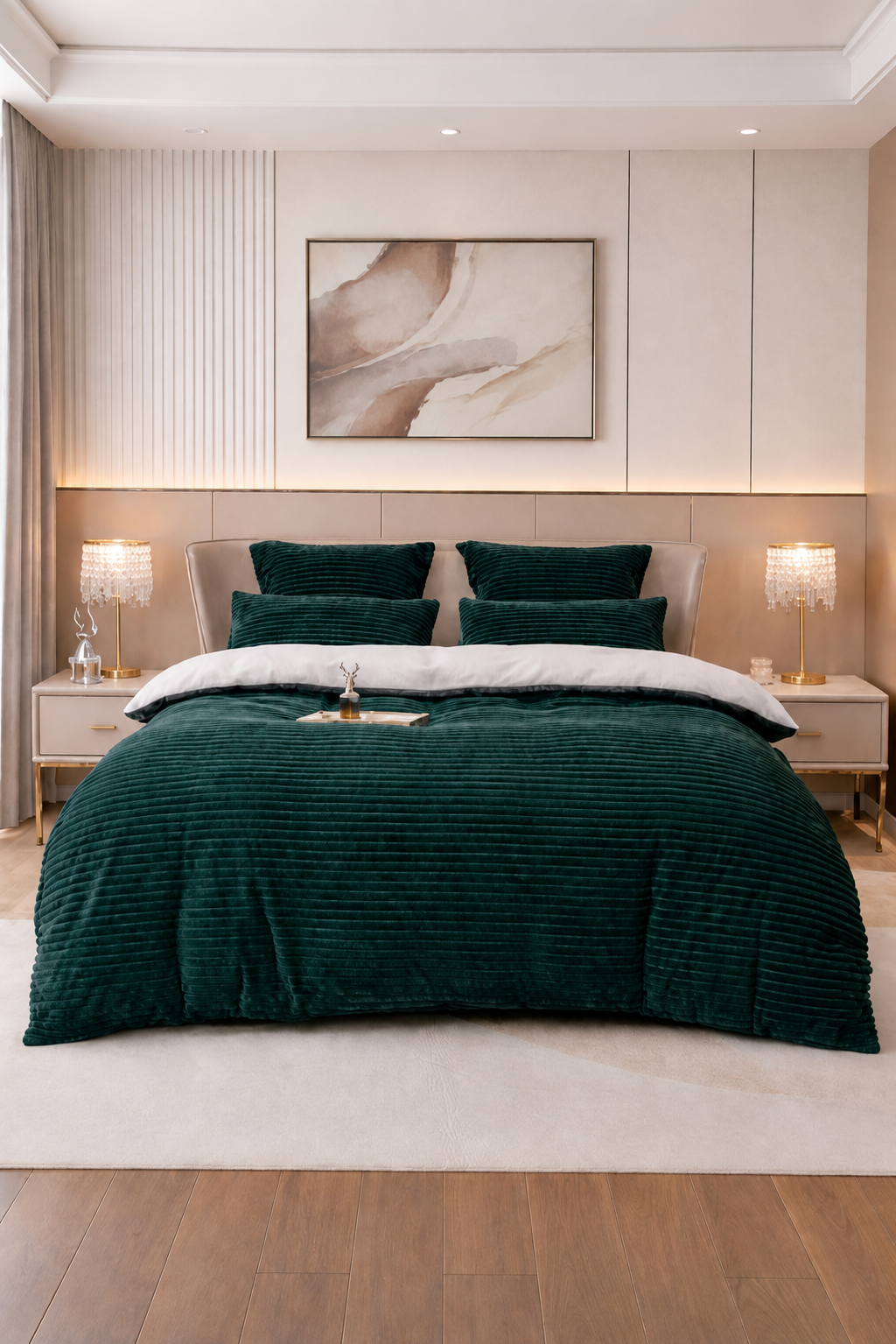 5pcs Corduroy Comforter Set