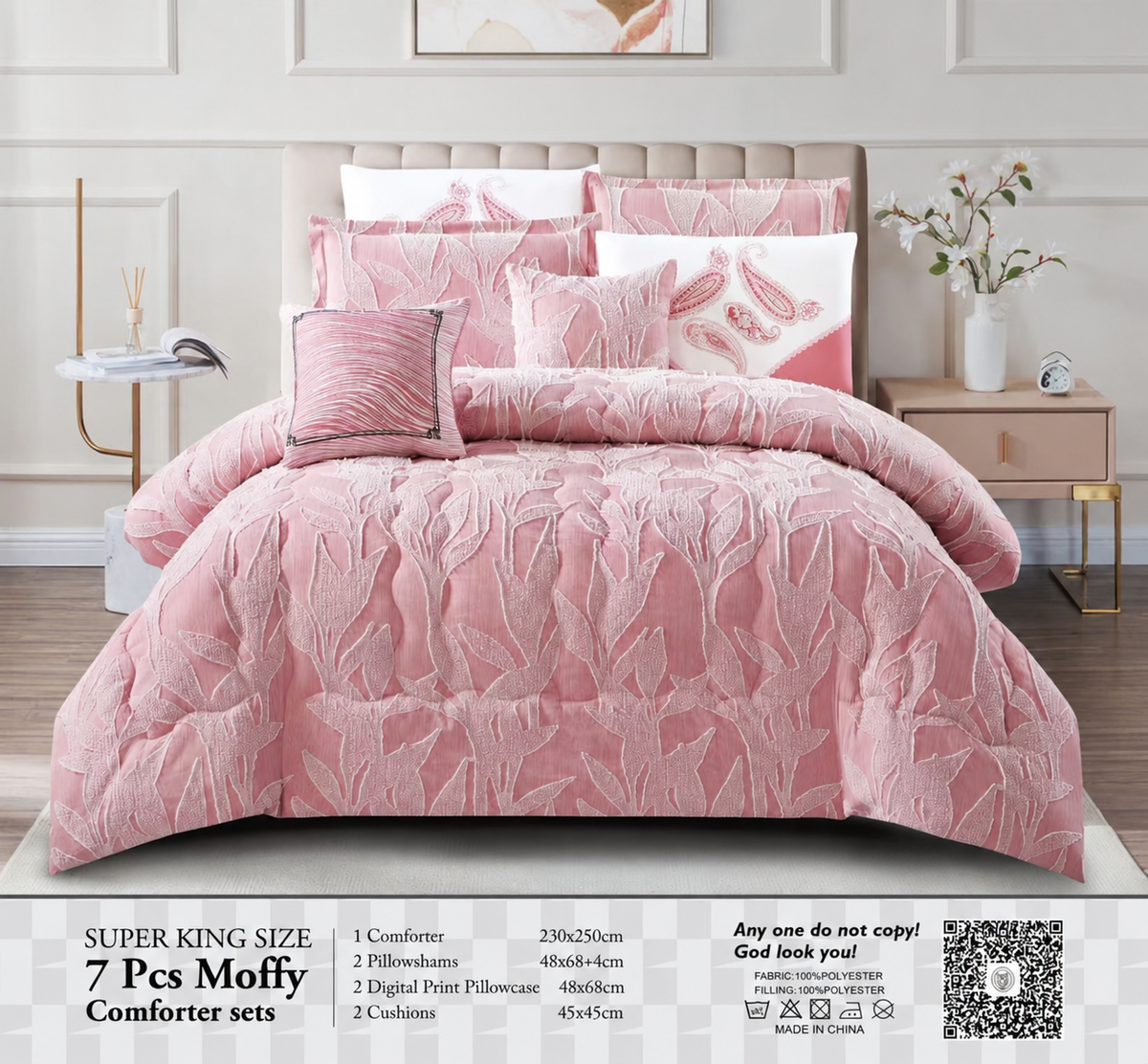 Moffy 7pcs Super King Comforter Set
