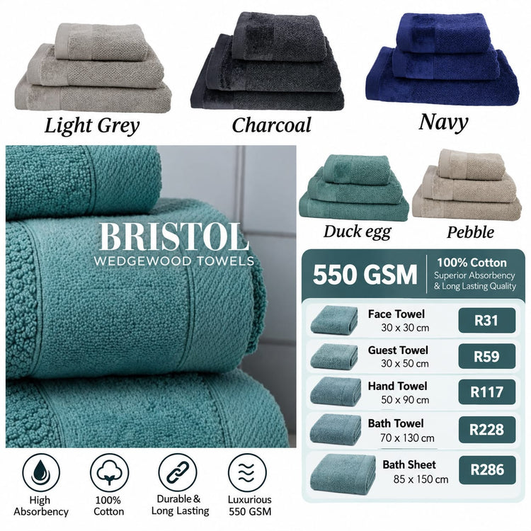 Bristol 550gsm Towels