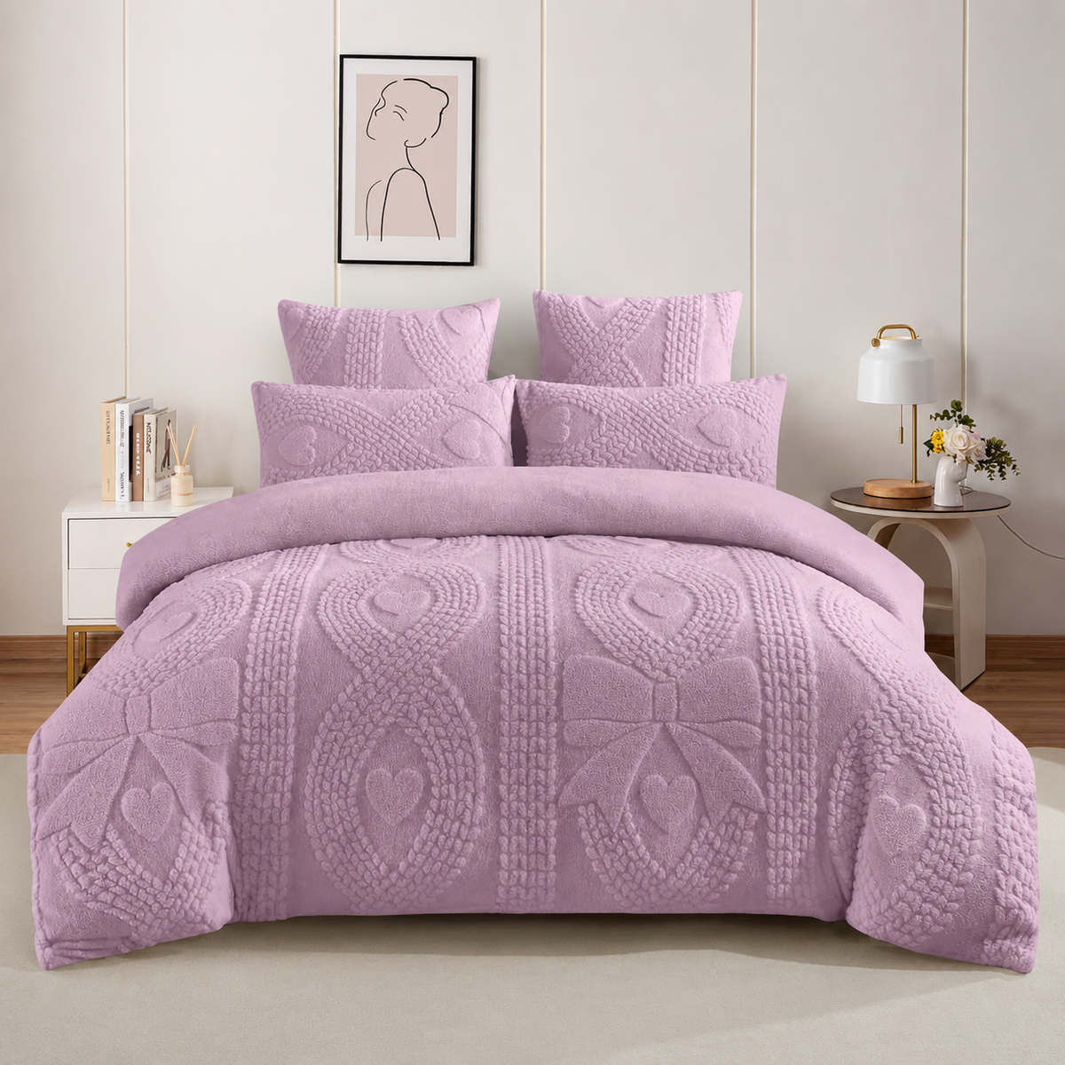 5pcs Super King Quilted Bedspread Set